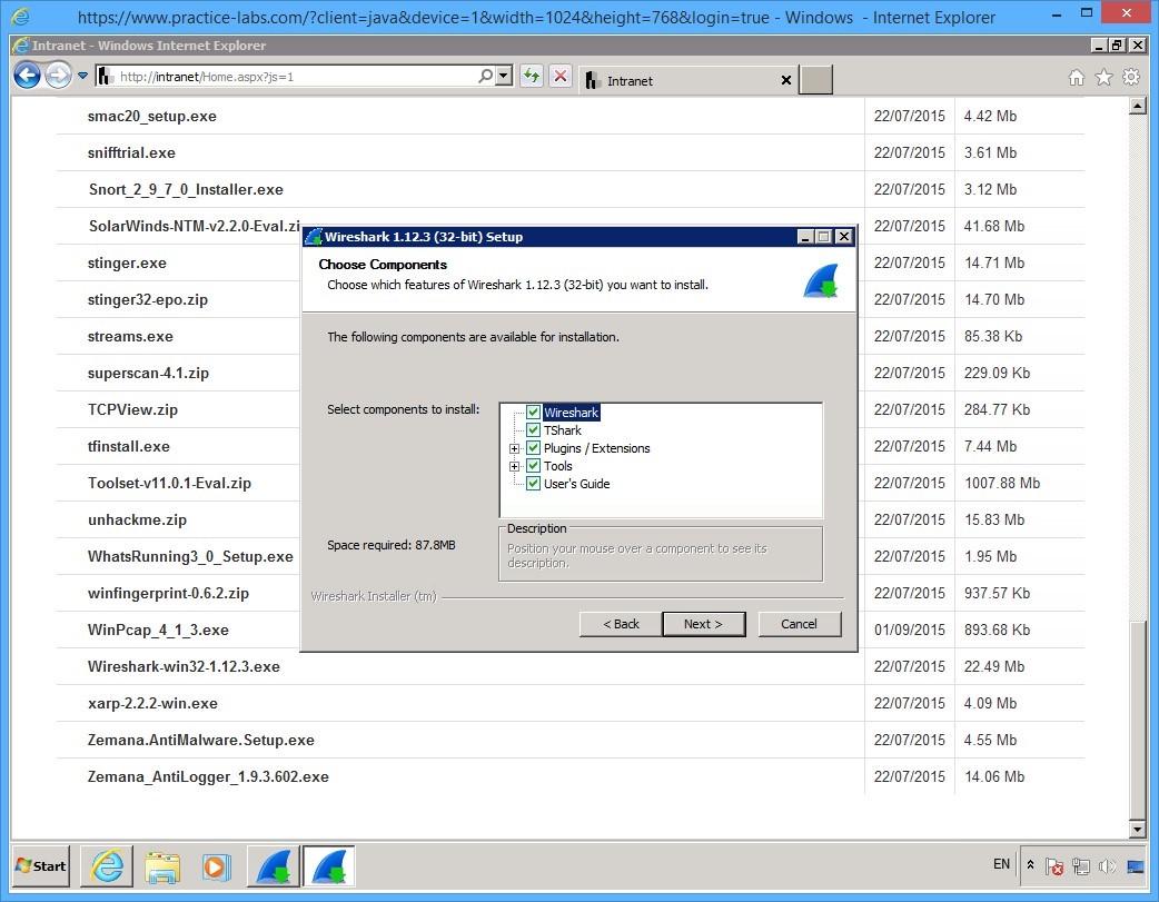 Practice Labs screenshot.